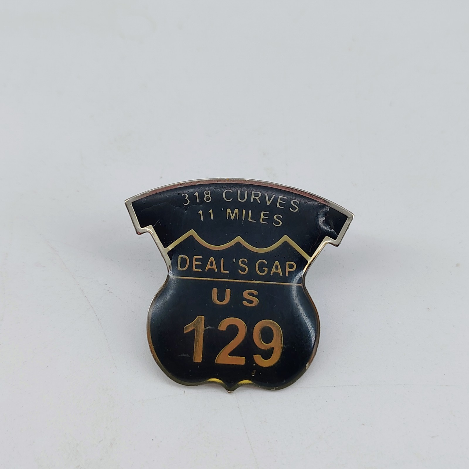 Vintage Deal\'s Gap US 129 Dragon Souvenir Pin 318 Curves 11 Miles NC TN