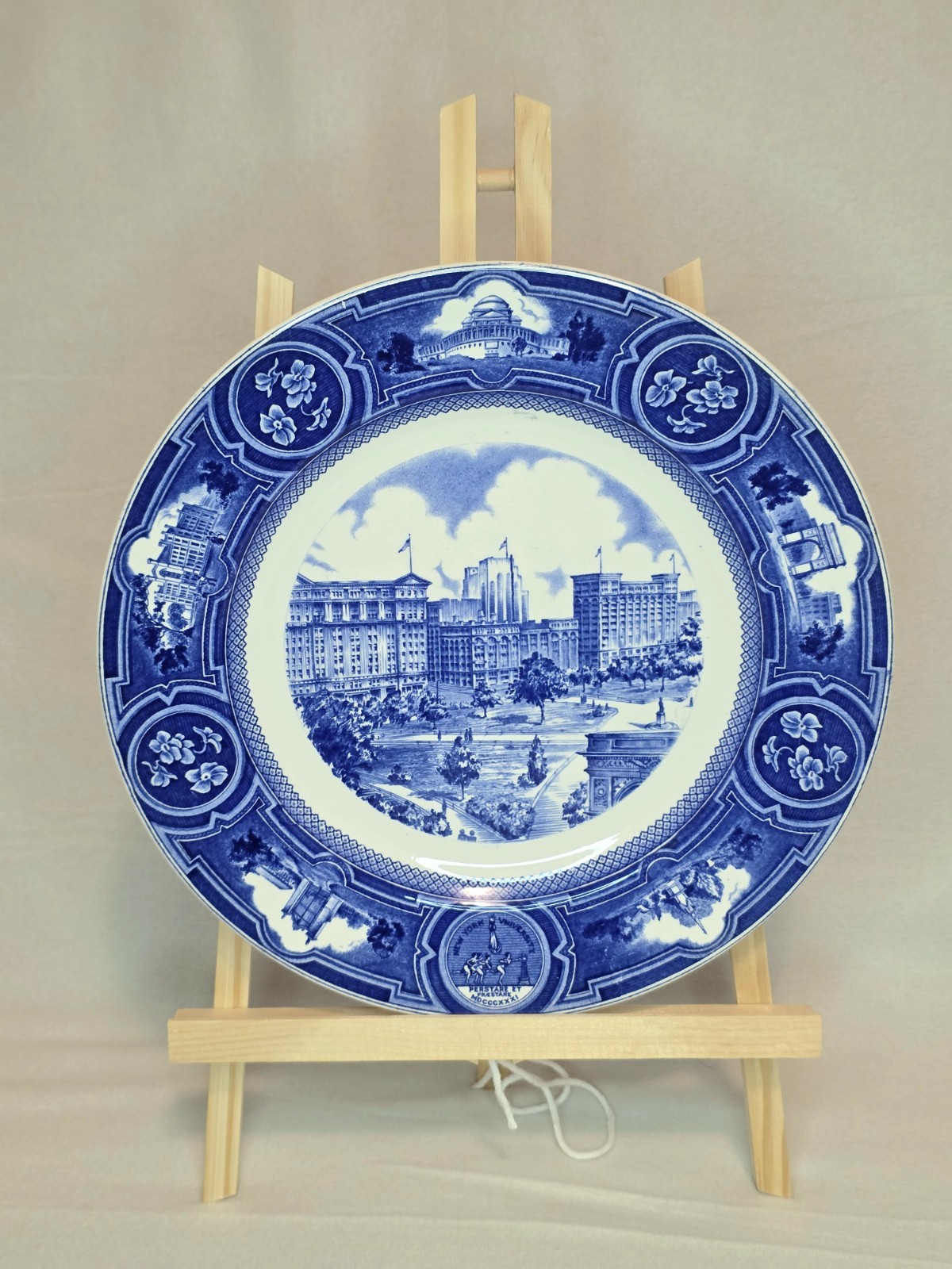 Wedgwood NYU New York University 1932 Centennial Plate — Washington Square East