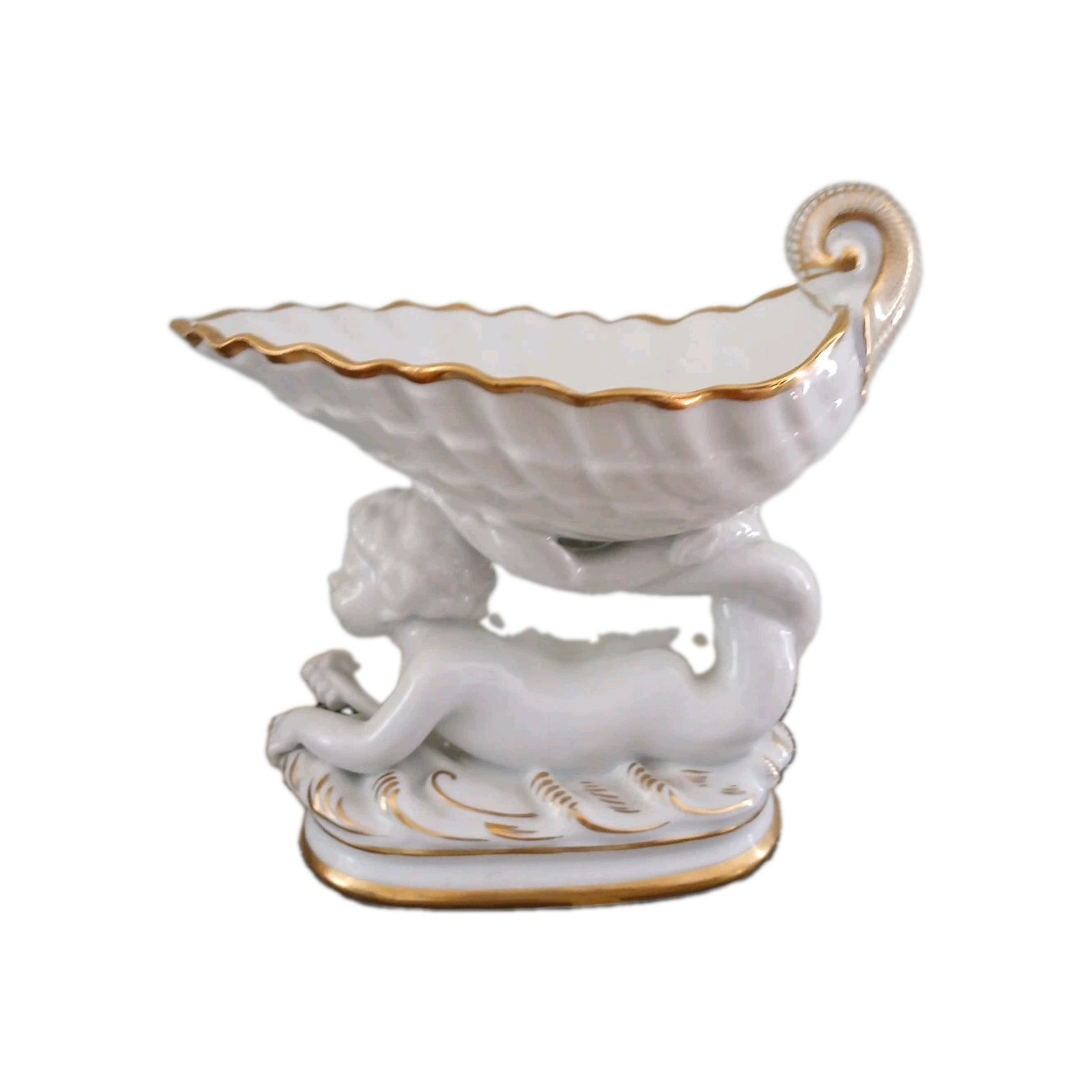 Spectacular Antique KPM Cherub on Dolphin Pocelain Figurine Dish /Candy Dish Spectacular Antique KPM Cherub on Dolphin Pocelain Figurine Dish /Candy Dish
