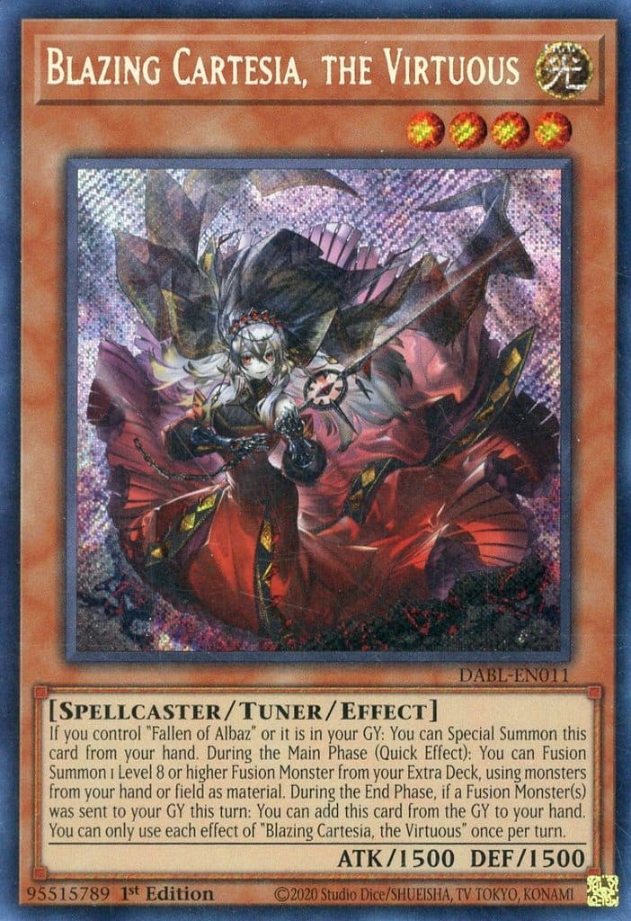 Blazing Cartesia the Virtuous DABL-EN011 SE Trading Card Japan Used Japan