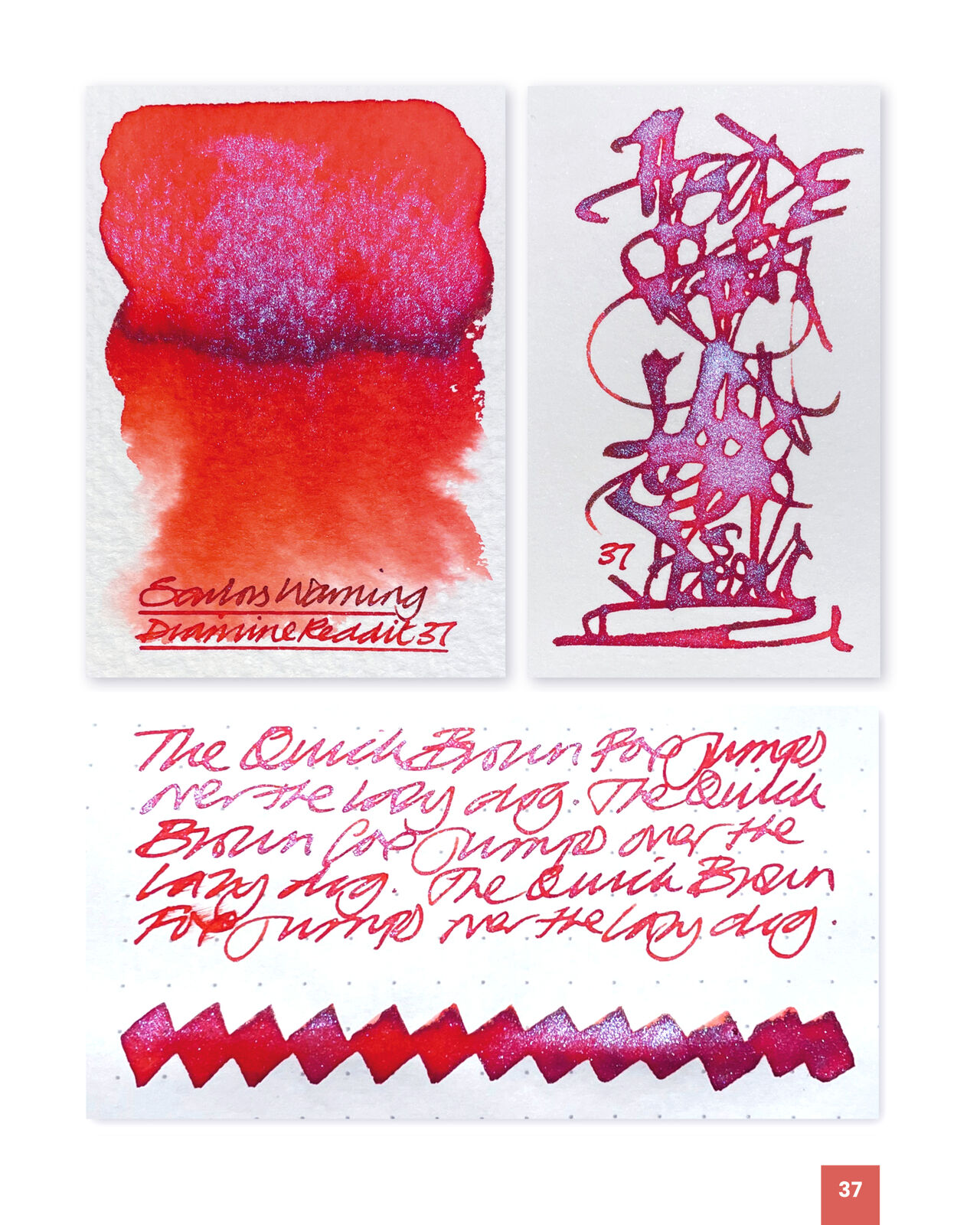 Diamine Shimmer Bottled Ink in Red Sky (Sailor's Warning) - 50 mL - NEW