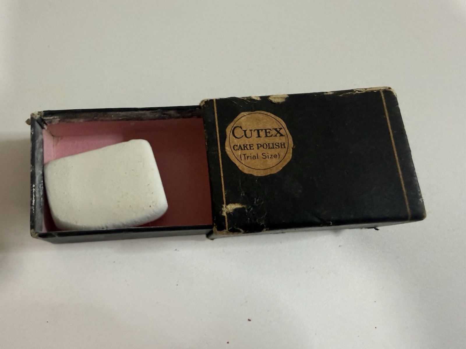 Antique Cutex Cake Nail Polish Trial Size Original Box Northam Warren Vintage