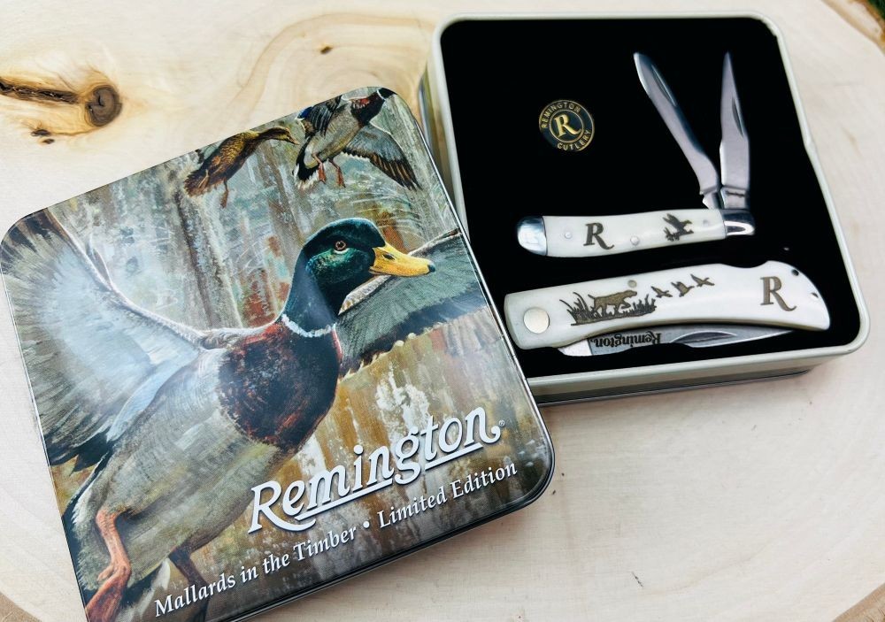 Remington Duck Hunting Pocket Knife Gift Tin Set - NEW - Limited Edition