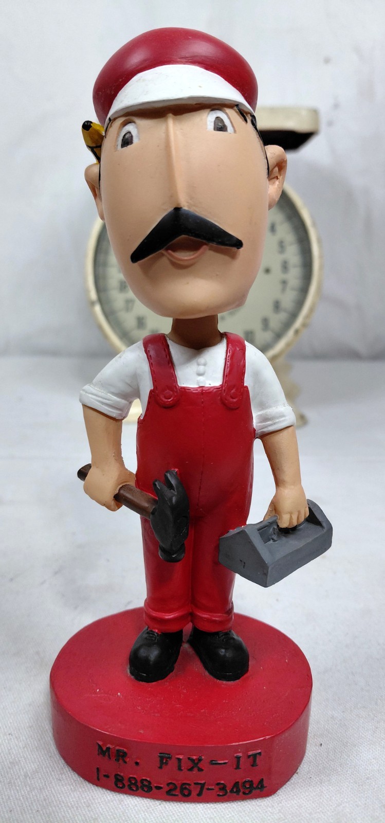 Vintage Mr. Fix-It 1-888-267-3494 Bobblehead Figure