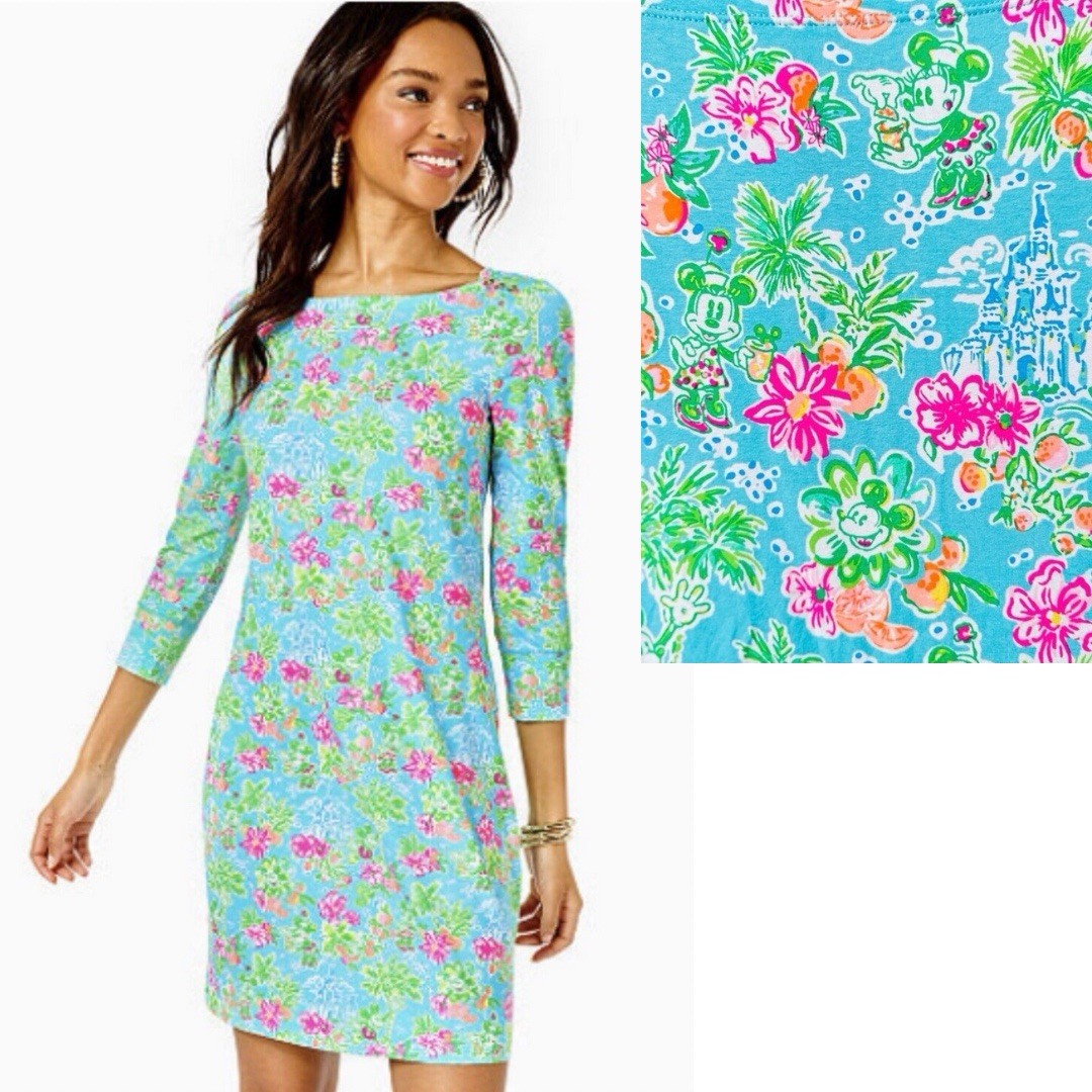 NEW Lilly Pulitzer Disney Parks Womens Large Tropical Mickey Minnie Sophie Dress