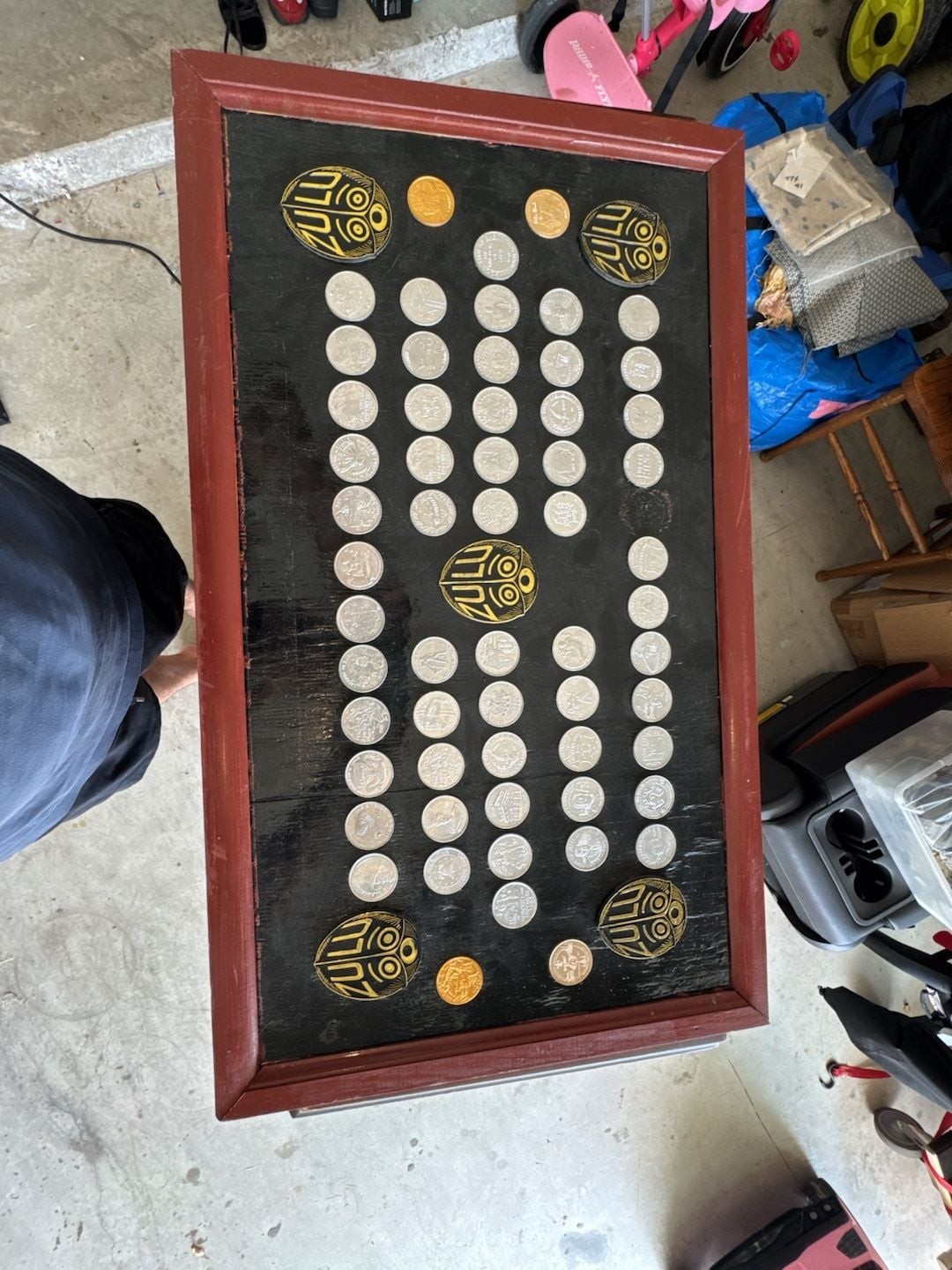 Vintage Zulu Krewe Mardi Gras Token Display Board Framed