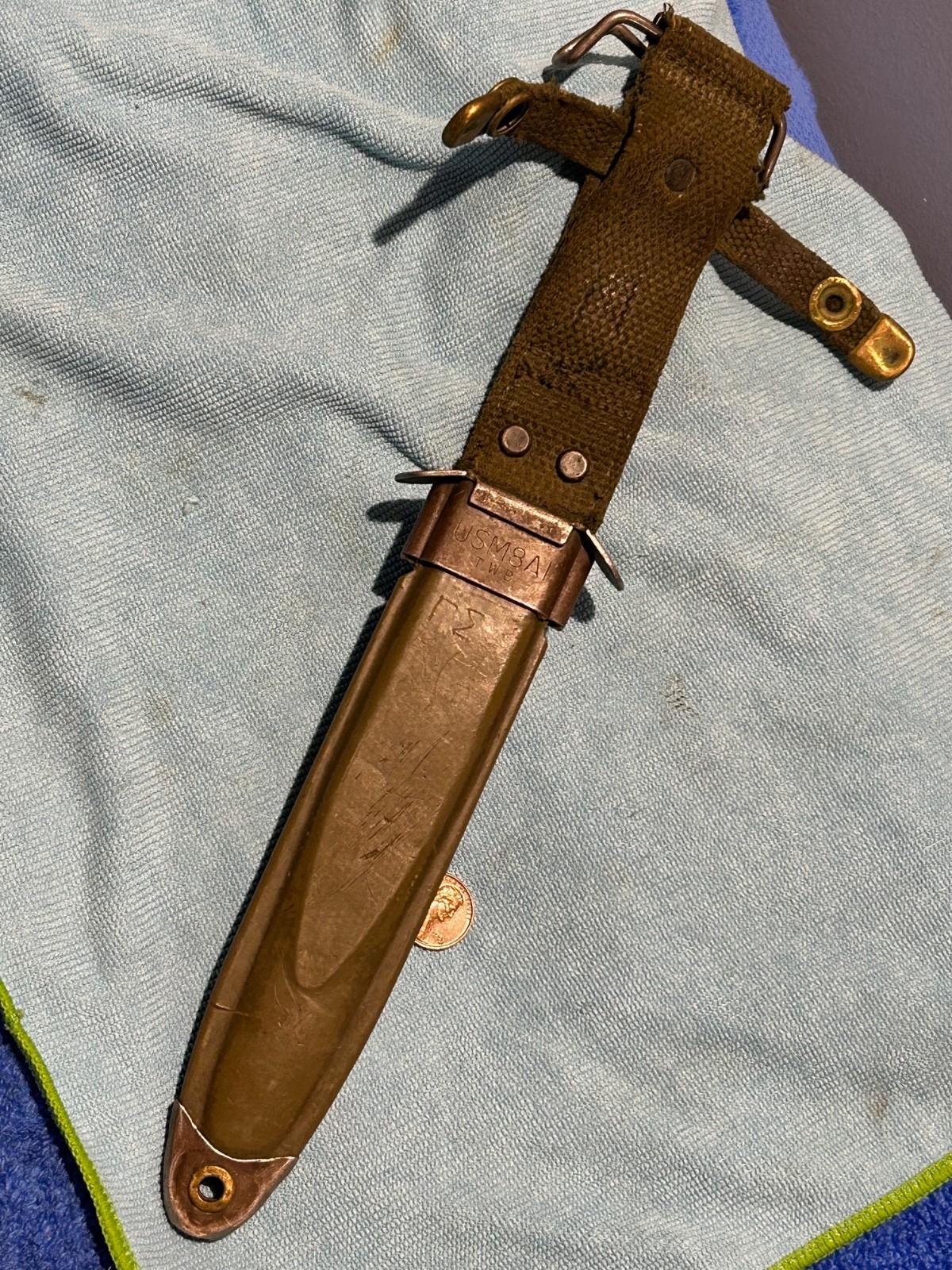 Vintage GI Surplus M8A1 Scabbard  M1 Garand & other Bayonet Sheath A- LoAc