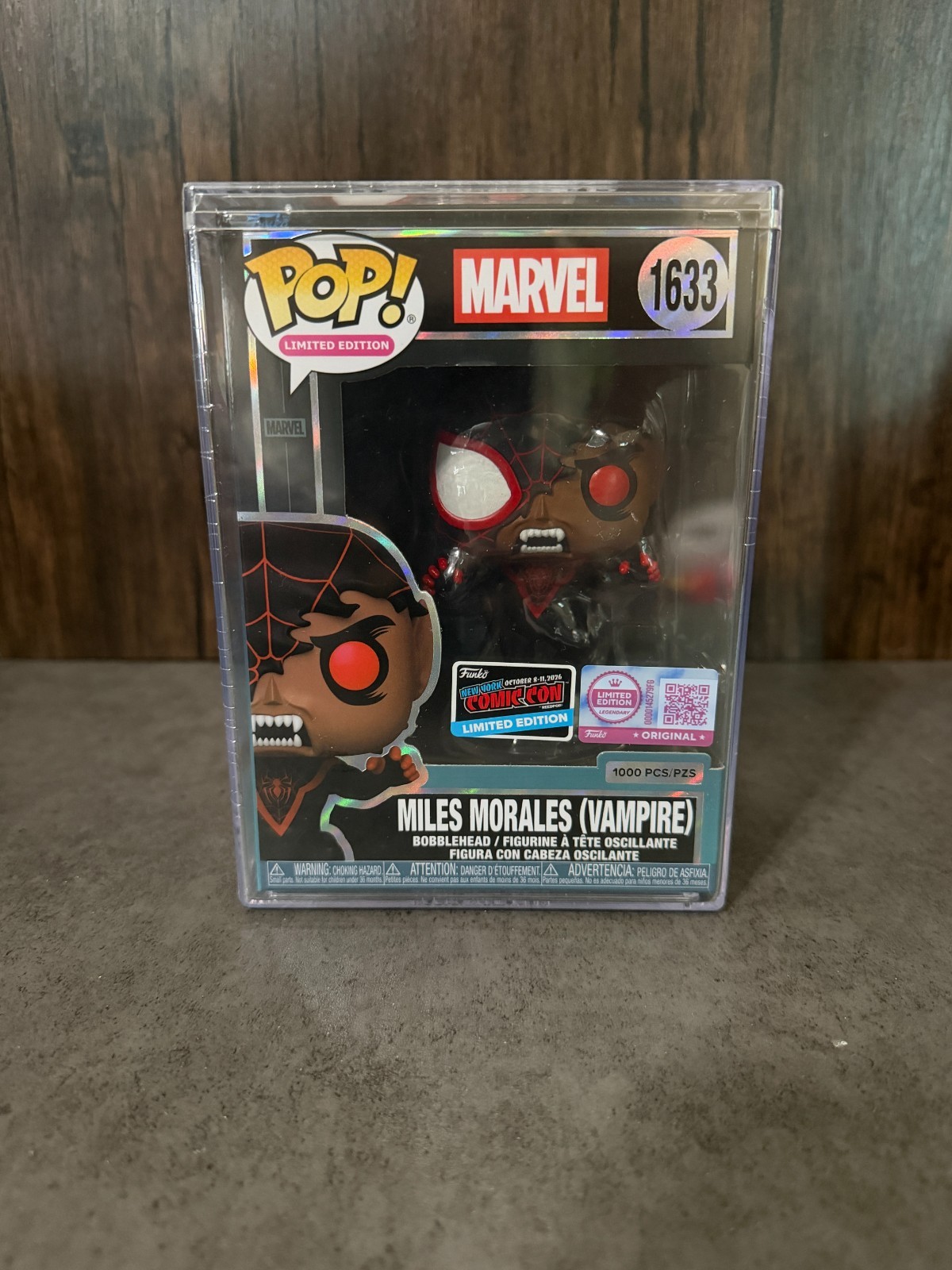 Funko Pop Miles Morales Vamp Marvel LE 1000 NYCC 2026 OFFICIAL CON STICKER