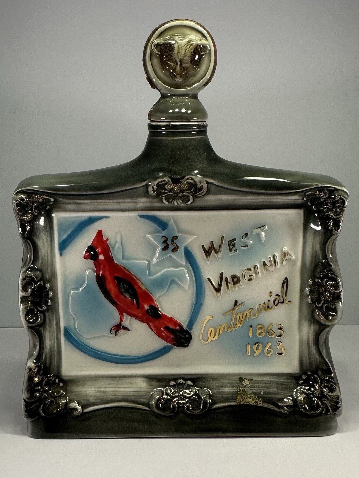 Vintage 1963 Jim Beam West Virginia Centennial Decanter Blackwater Falls (Empty)