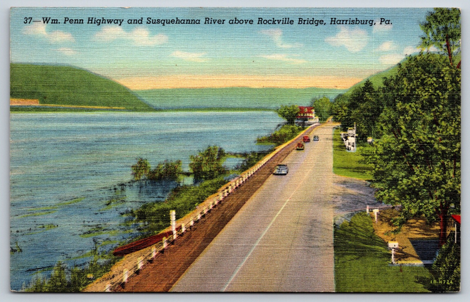 Susquehanna River Harrisburg Pennsylvania Vintage Postcard