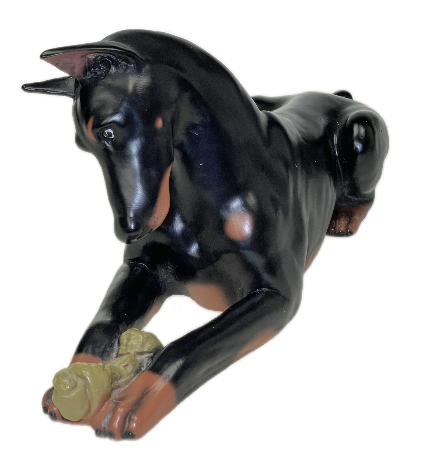 Doberman Figure Statue Dobie Dobermann Pinscher Black Dog H7.5”x 17”x 5”