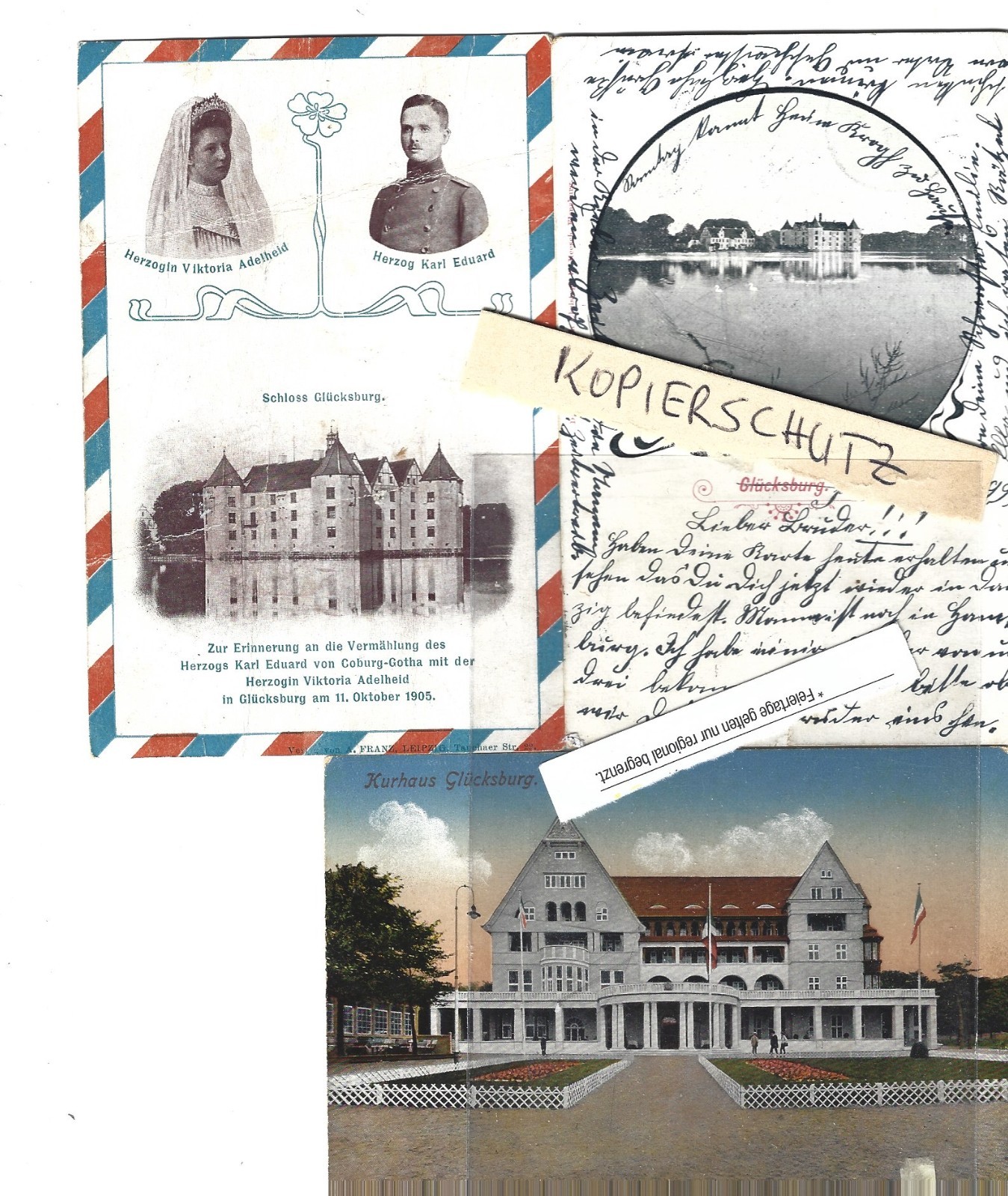 Glücksburg precursor, patriotica and litho from 1899
