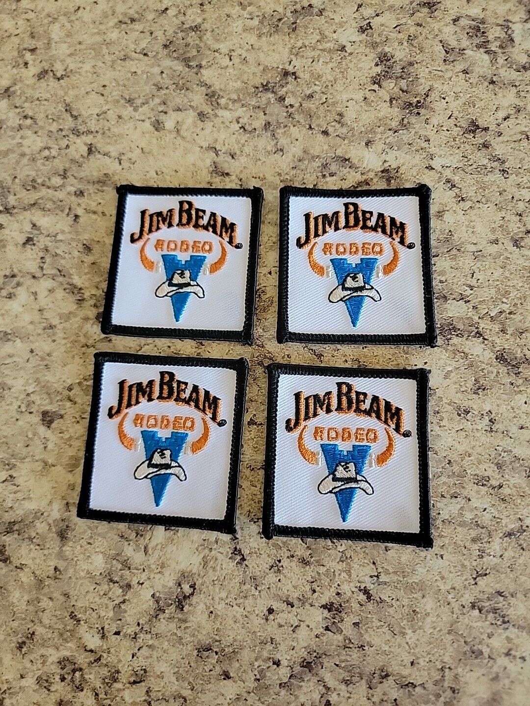 Jim Beam Bourbon Rodeo Patches Embroidered Iron-on Lot of (4)