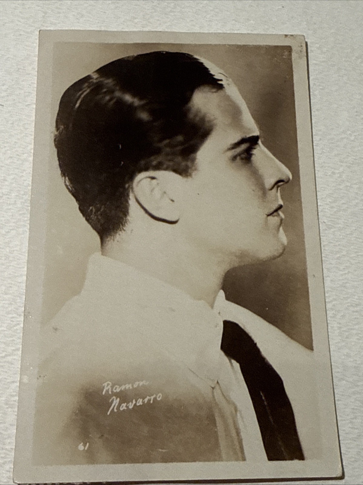 Vintage Real Photo Postcard Ramon Navarro Silent Film Star Hollywood