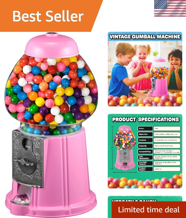 Vintage Pink Gumball Machine - 11\