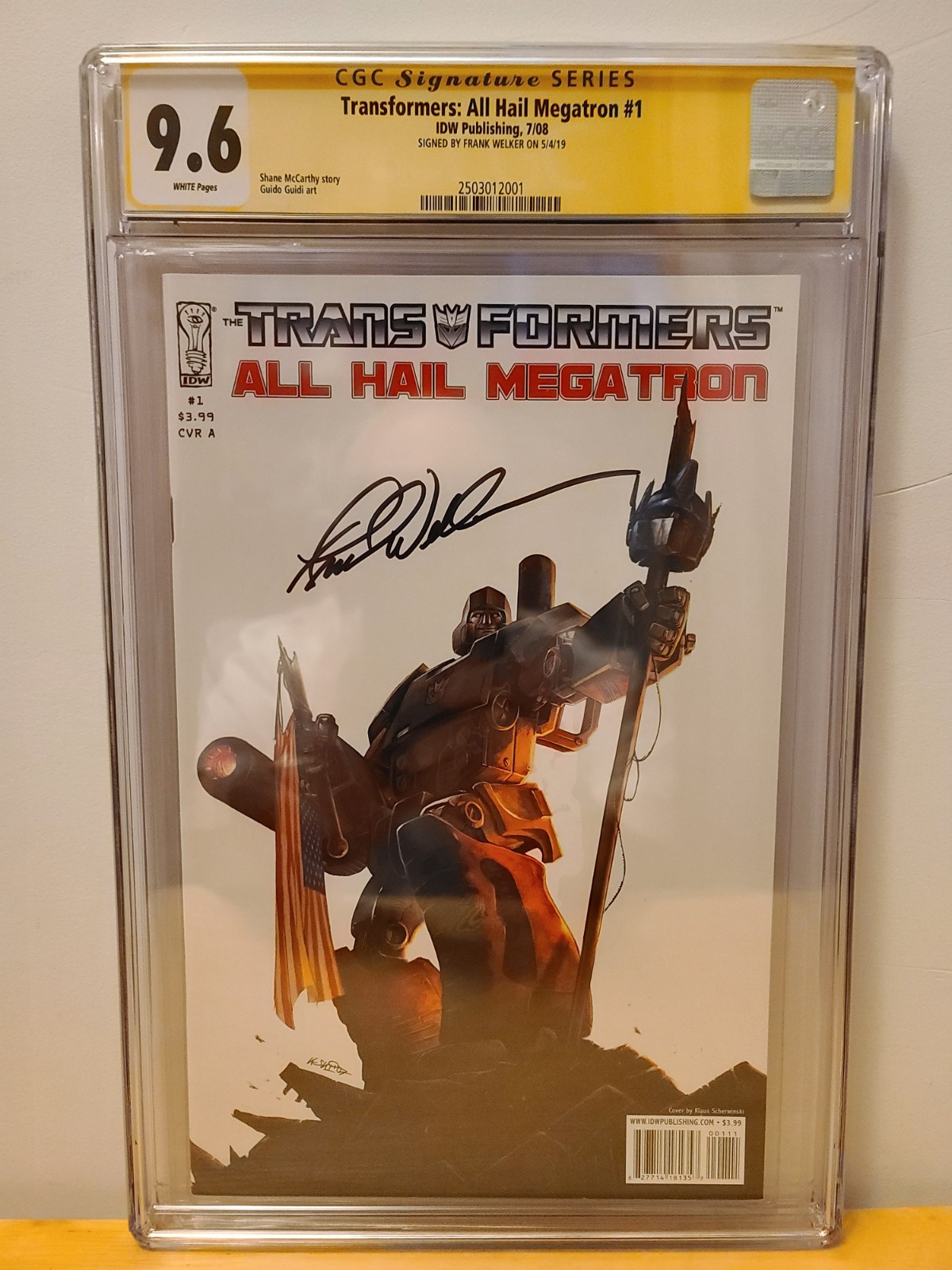 Transformers All Hail Megatron #1 CGC SS 9.6 Frank Welker Signed White Pages 