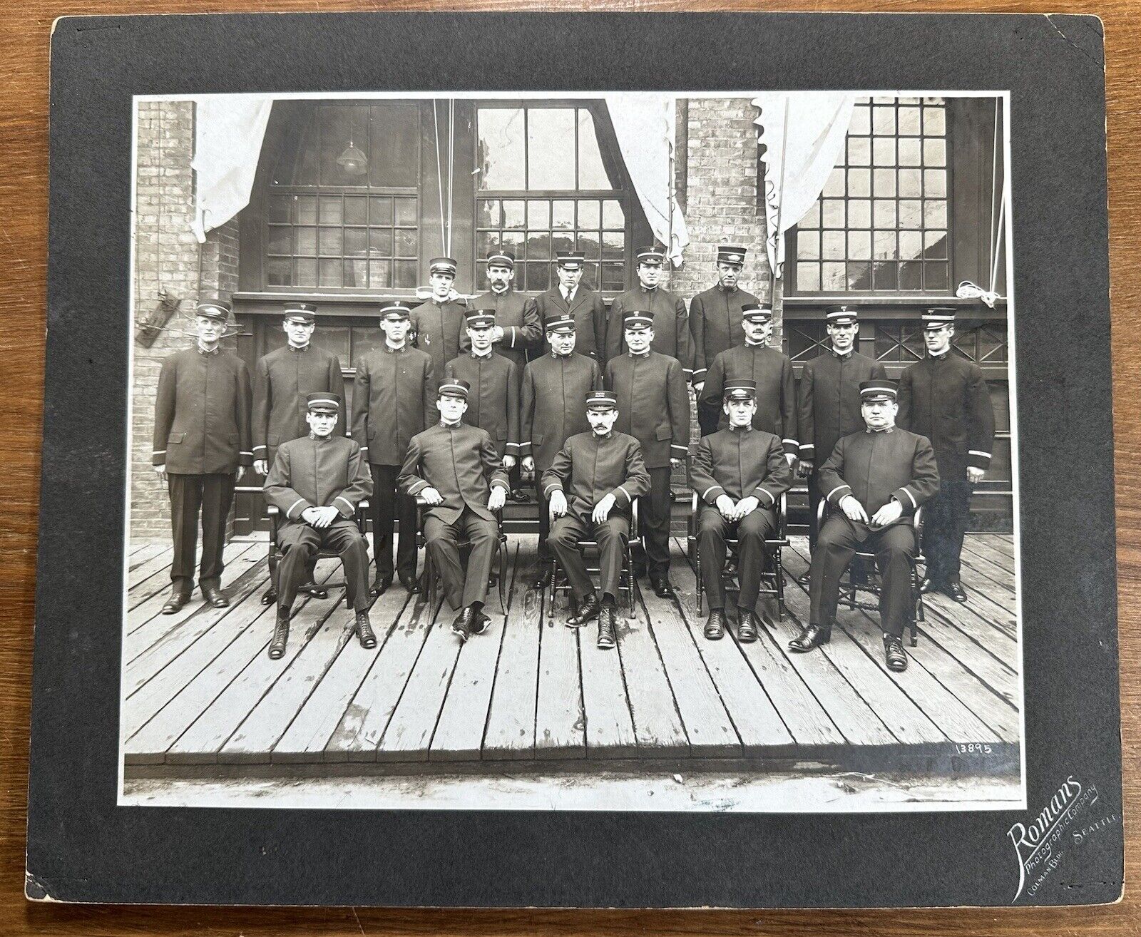 1900s SFD Seattle Fire Department Station #3 Firefighters Crew Cabinet Photo
