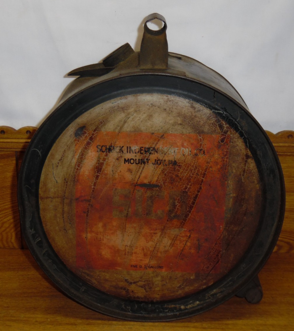 Old SICO Motor Oil Rocker Can - Schock Independent Oil Co. Mount Joy Pennylvania