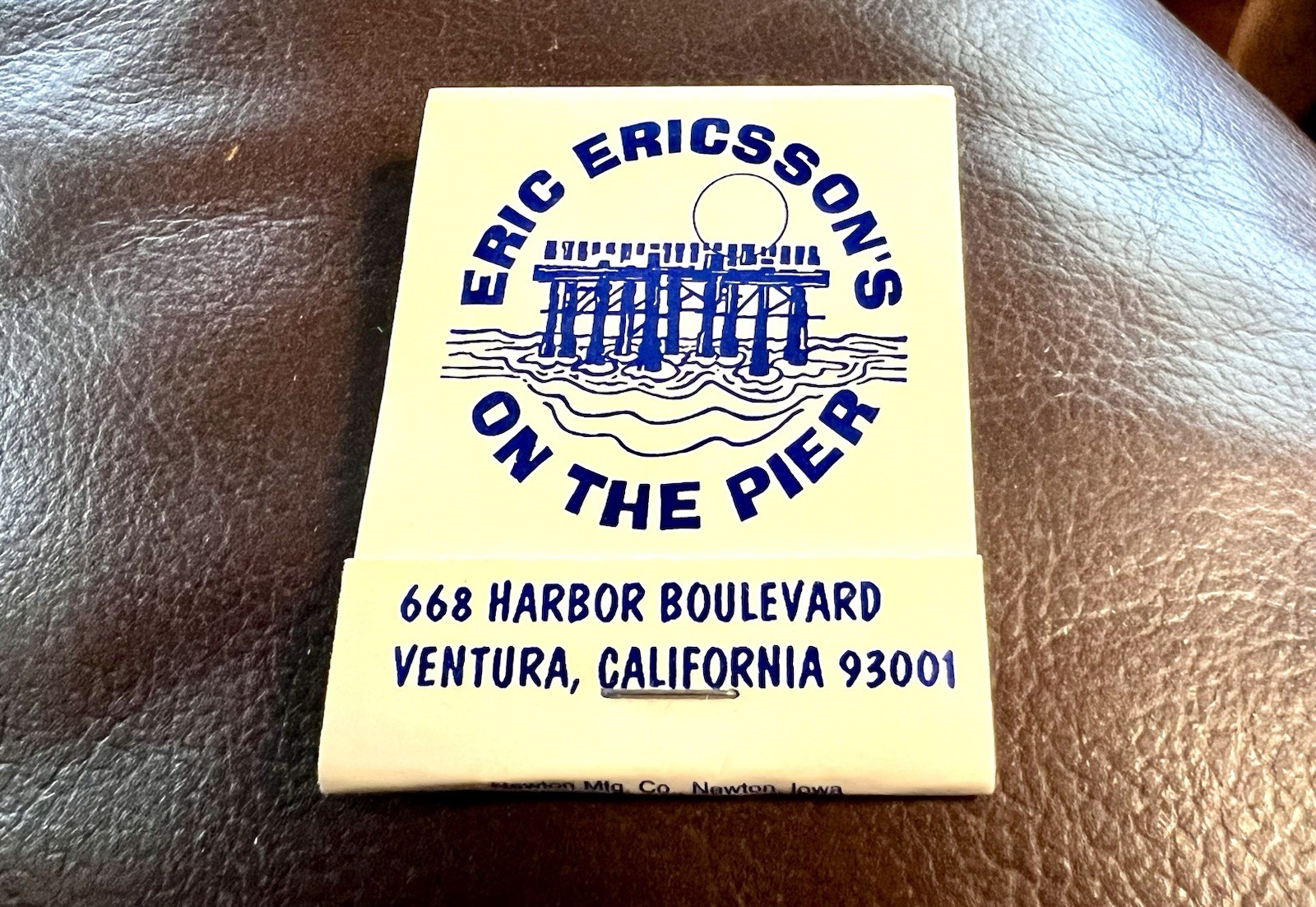 Eric Ericsson’s On the Pier, Ventura, CA, Full Unstruck Matchbook