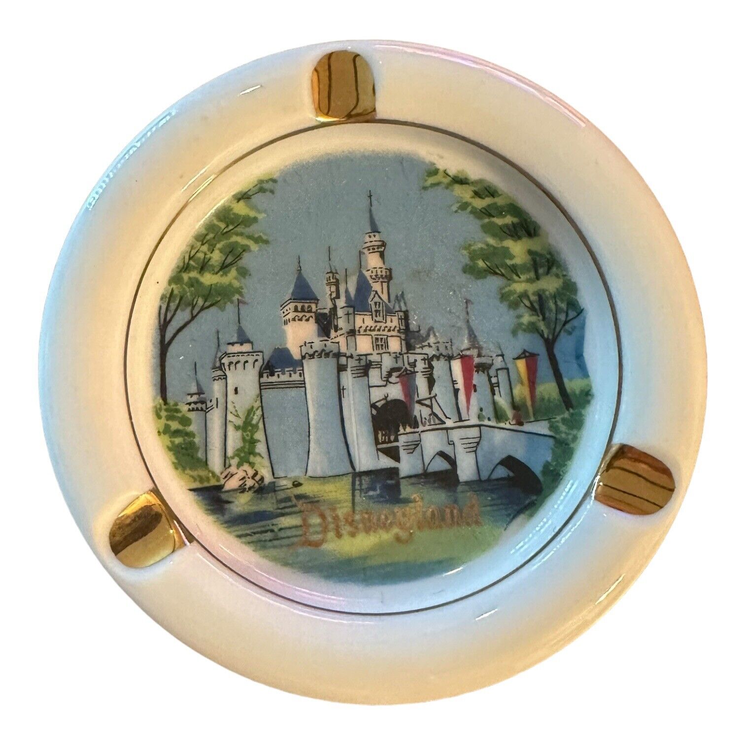 Vintage Disneyland Castle Porcelain Ashtray 1960s Made in JAPAN