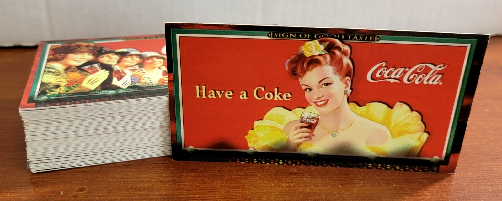1996 COCA-COLA SIGN OF GOOD TASTE COLLECTORS CARDS - PARTIAL 72 CARD SET