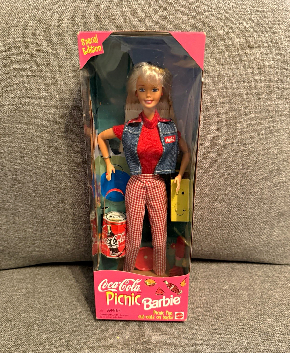 Coca-Cola Picnic Barbie Special Edition Advertising Doll Red Blue White