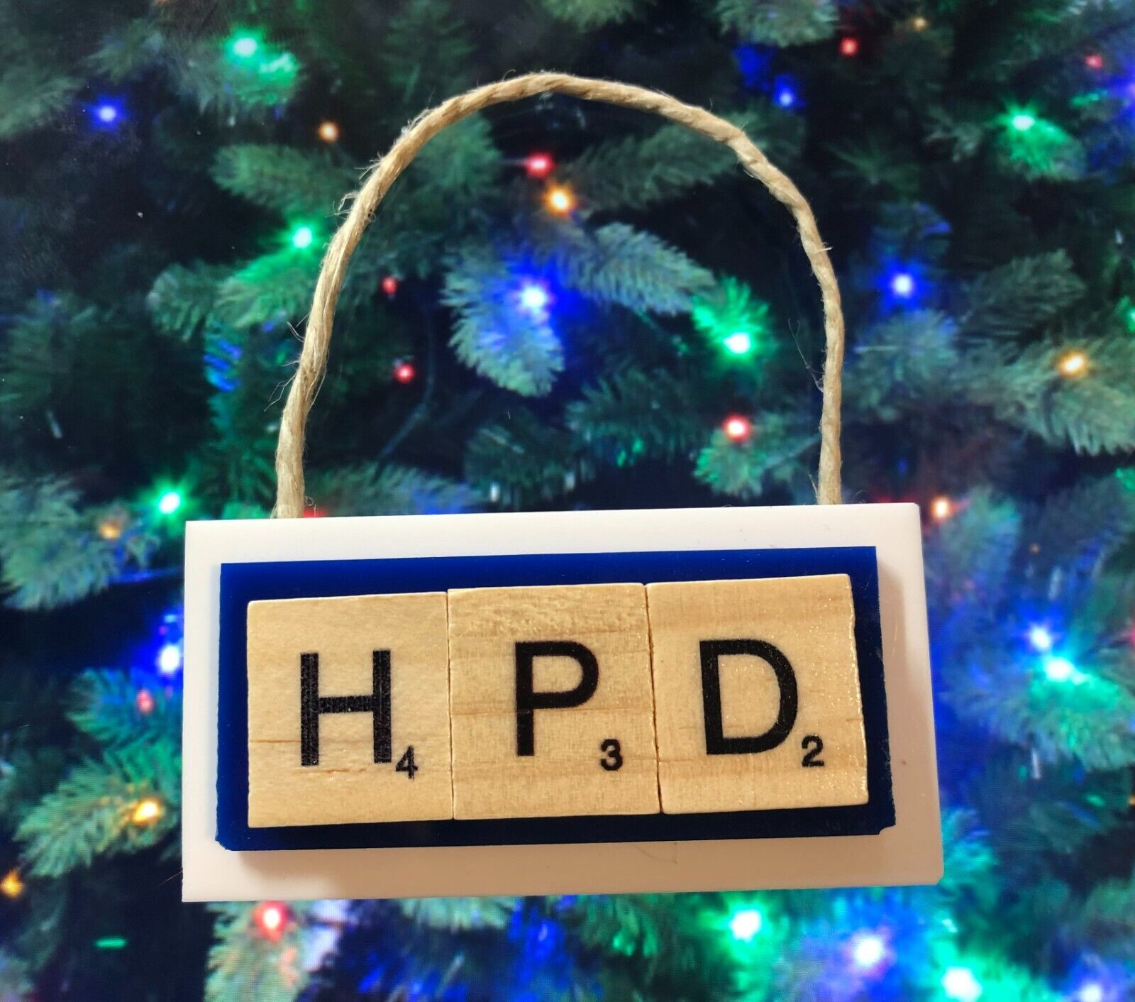 Houston Police Department HPD Christmas Ornament Scrabble Tiles