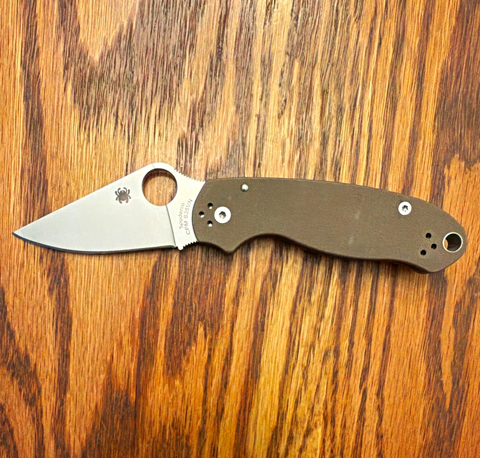 Spyderco Para 3 Brown G-10 CPM S35VN Plain Edge