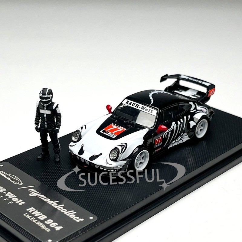 1/64 RWB 964 With Figure Alloy Diecast Diorama Car Model