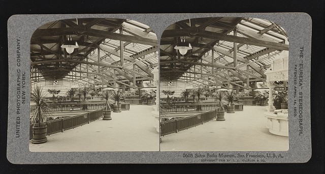 Photo:San Francisco CA Sutro Baths Museum 1908 Interior Stereo View