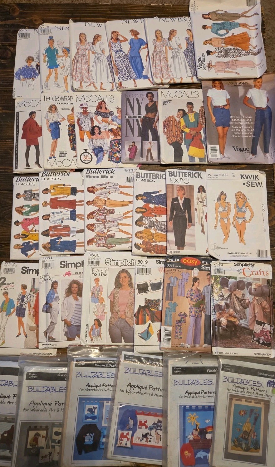 💥Vintage 1990s Sewing Patterns Lot 30 Simplicity McCall's Women's Kids Vogue