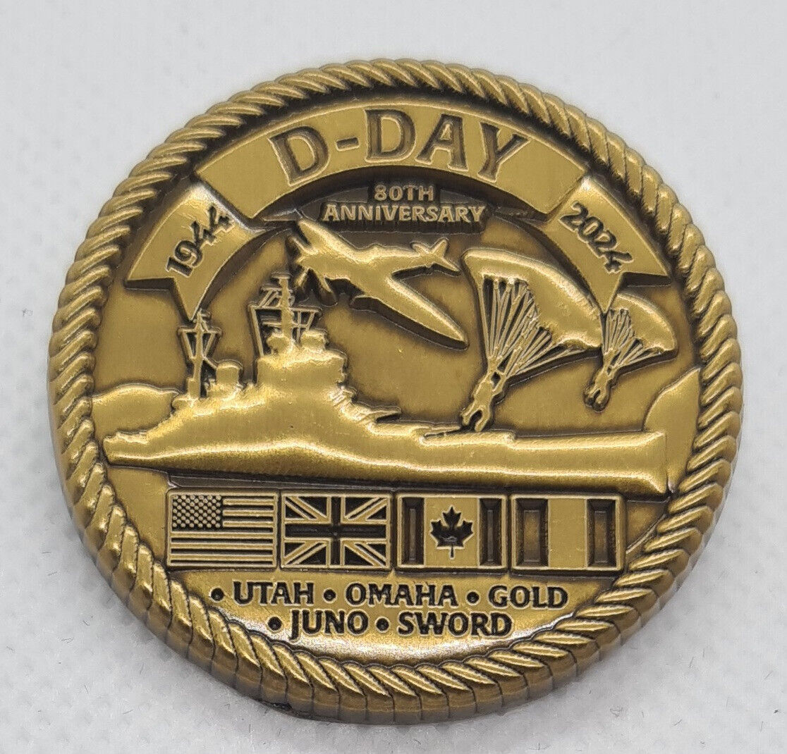 D DAY 80th Anniversary Enamel Pin Badge 1944 - 2024