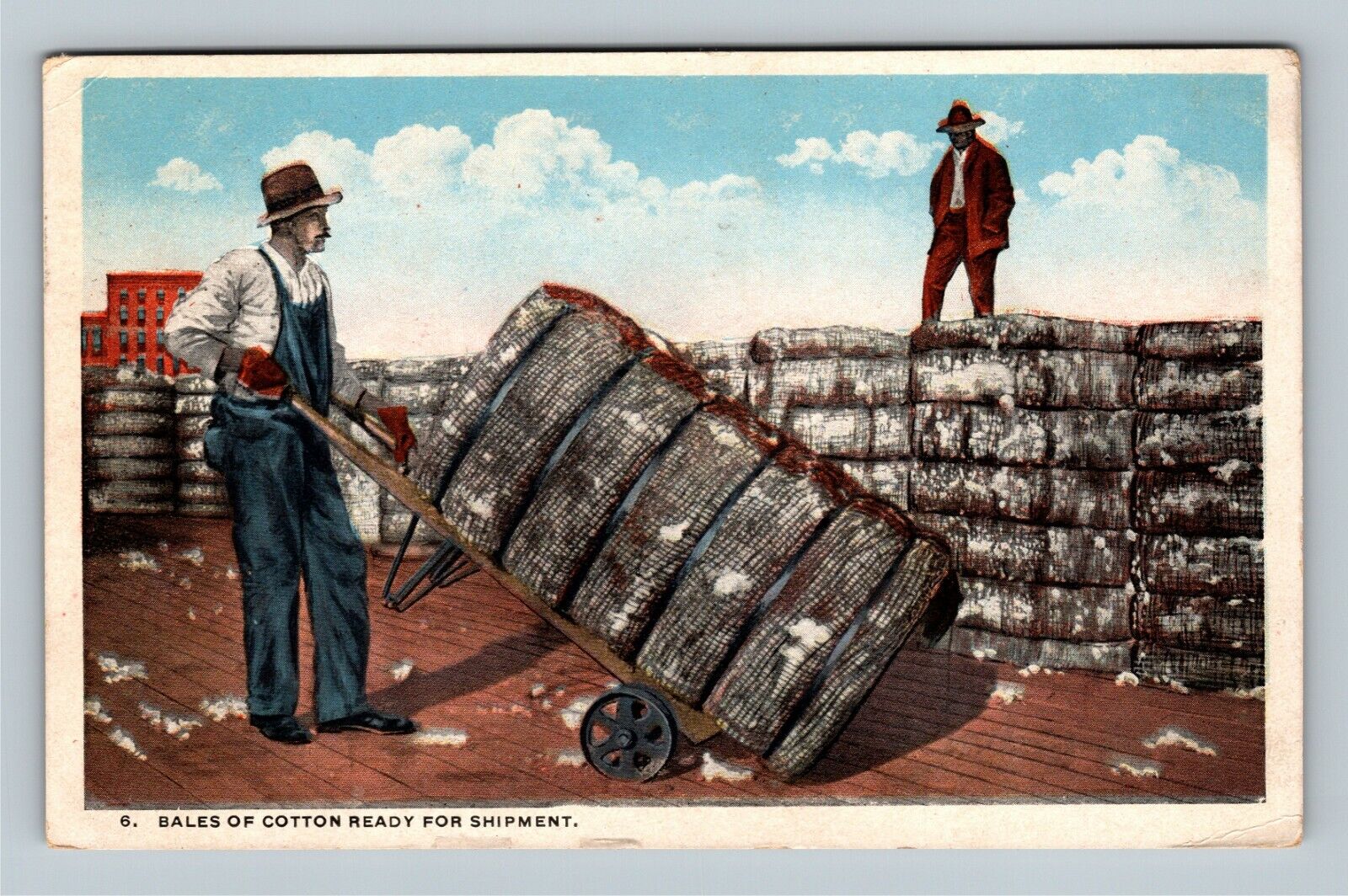 Bales Cotton Ready For Shipment, c1919 Vintage Postcard