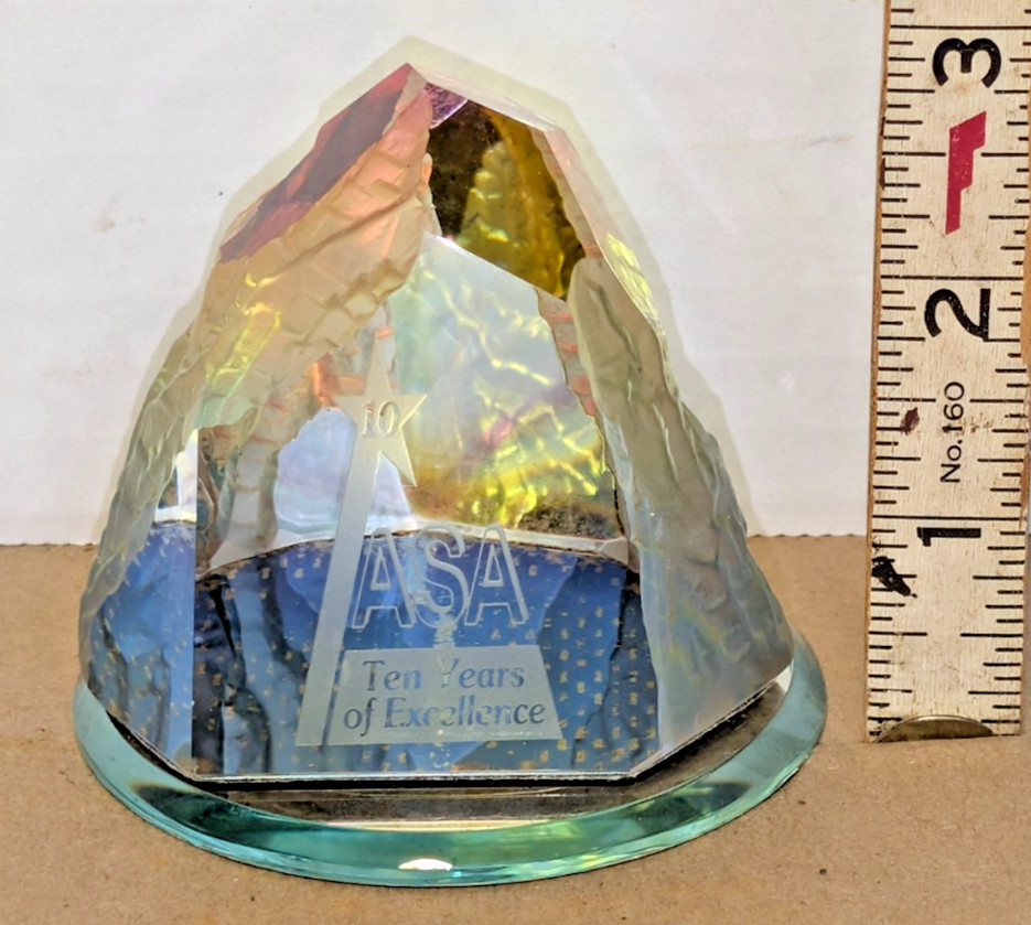 10 year award paperweight