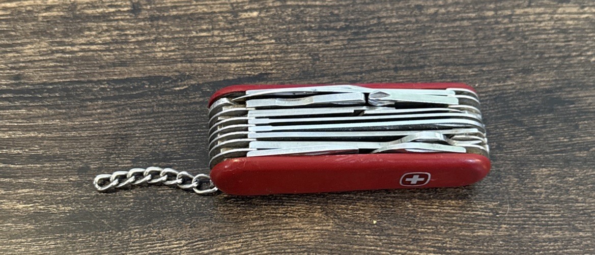 RARE Vintage Wenger Delemont tool Swiss Army Knife 85mm READ Has Flaws