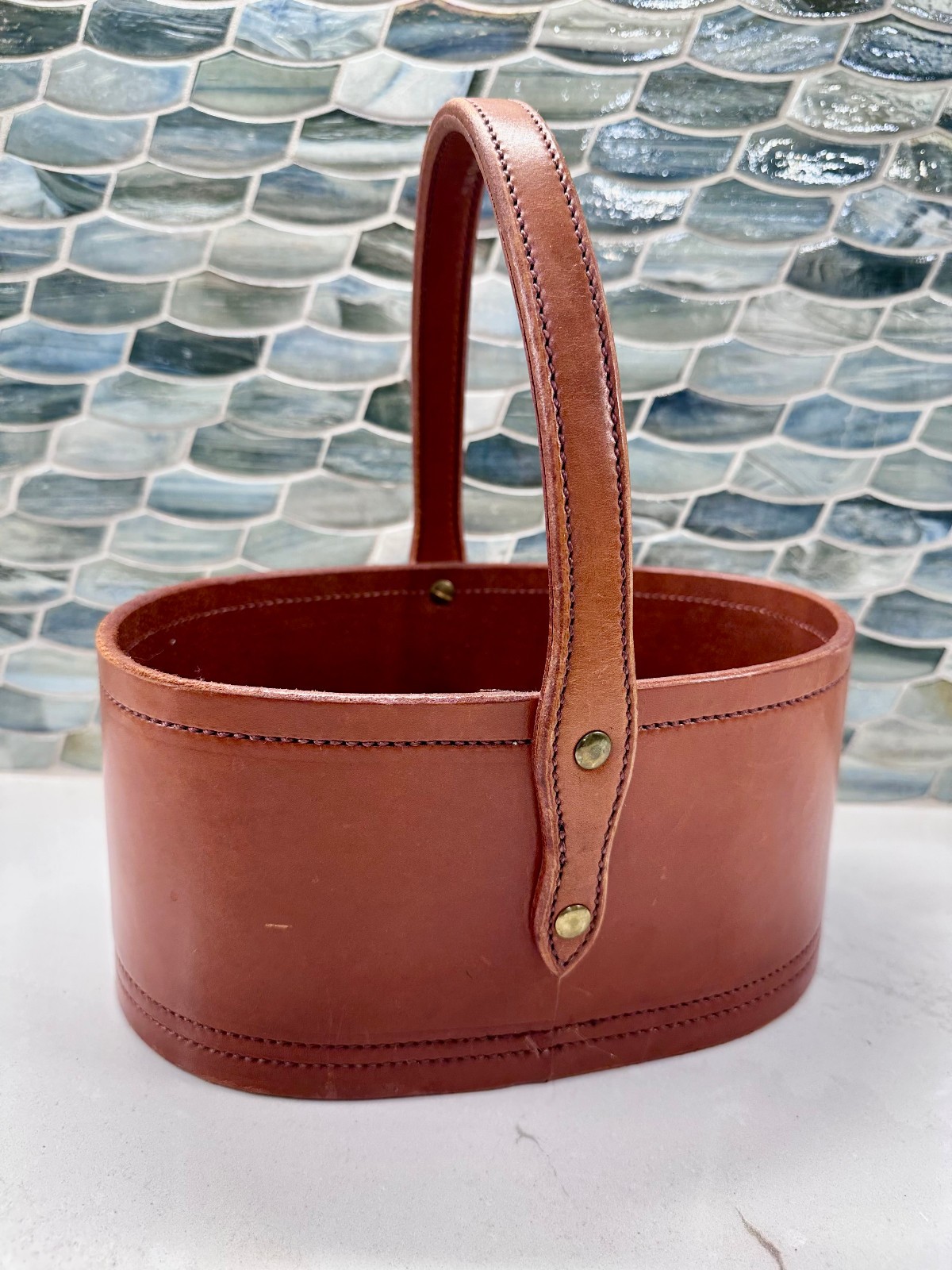 BAEKS Leather & Copper Manor Basket