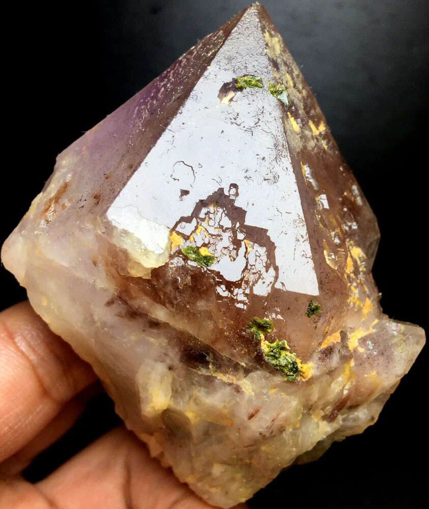 216g WOW Natural Beautiful Super AMETHYST QUARTZ with EPIDOTE specimen O511