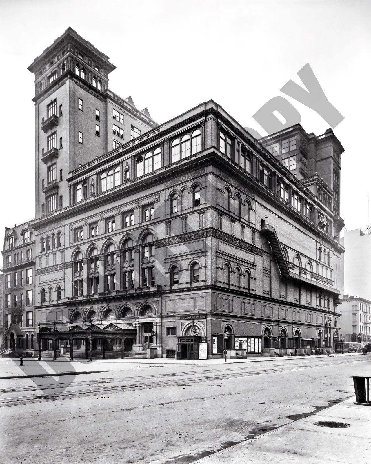 1907 Carnegie Hall West 57th Street and Seventh Avenue New York City 8x10 Photo