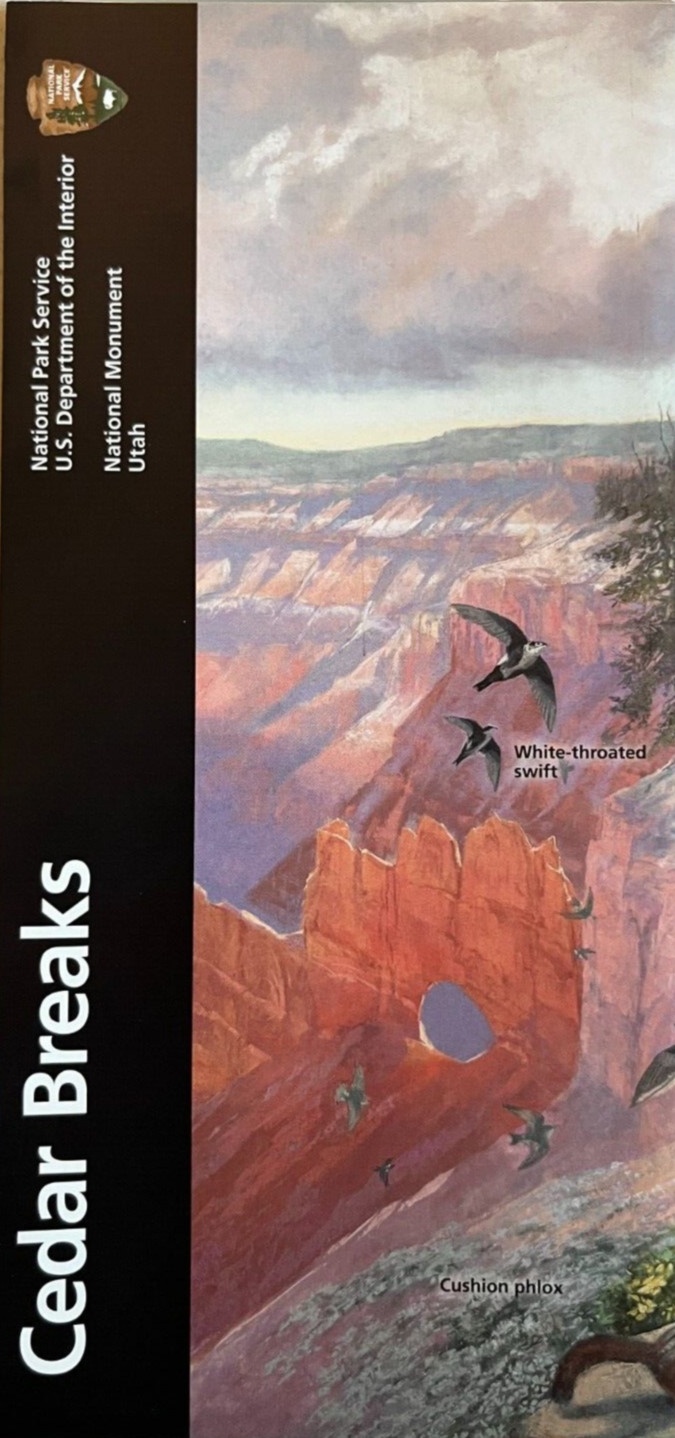 CEDAR BREAKS MONUMENT - UT  NATIONAL PARK SERVICE UNIGRID BROCHURE/MAP  GPO 2024