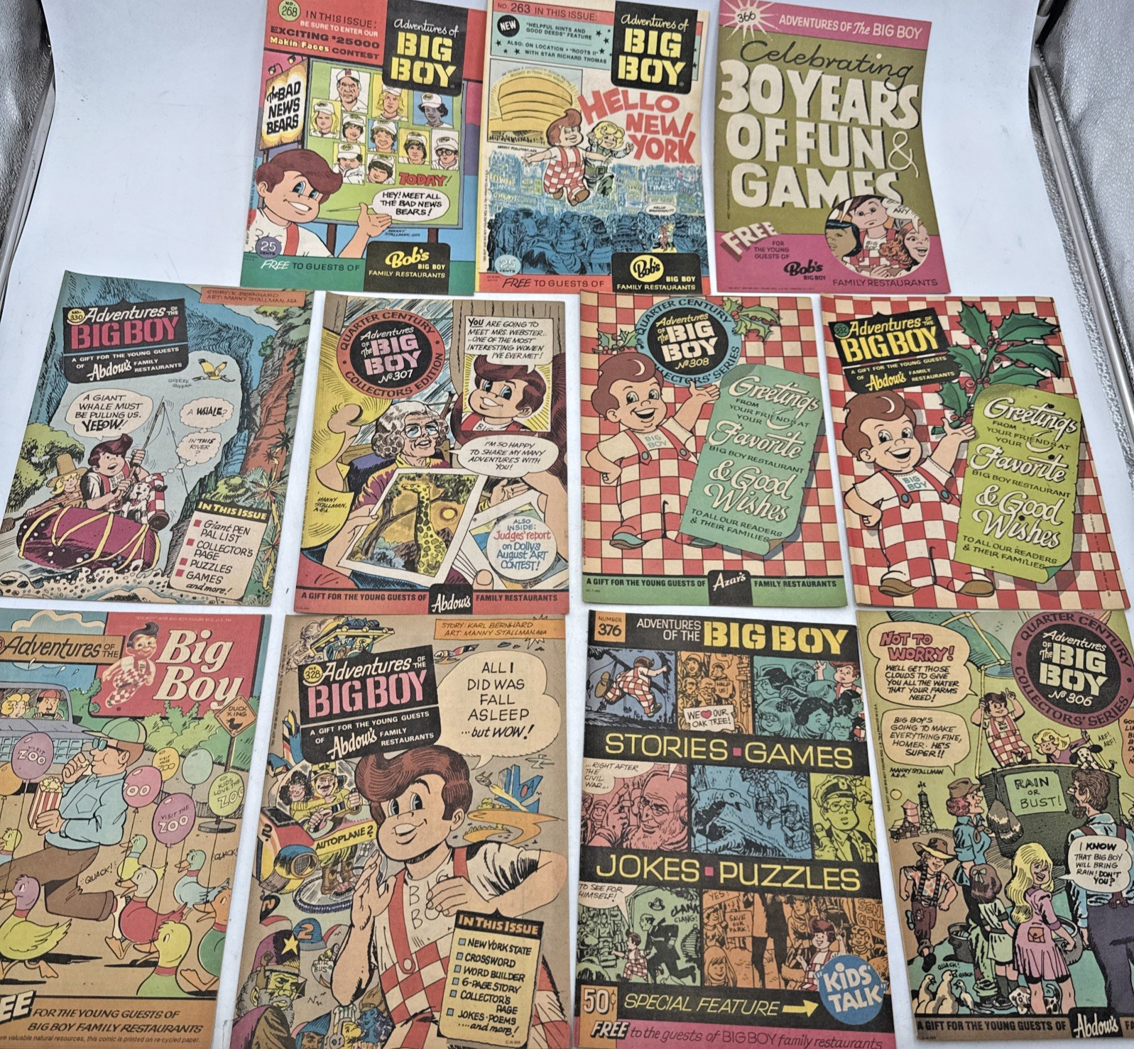 Abdow\'s Adventures Of Big Boy 11 Comic Book Lot Restaurant Promo 263 268 306 330 Abdow\'s Adventures Of Big Boy 11 Comic Book Lot Restaurant Promo 263 268 306 330