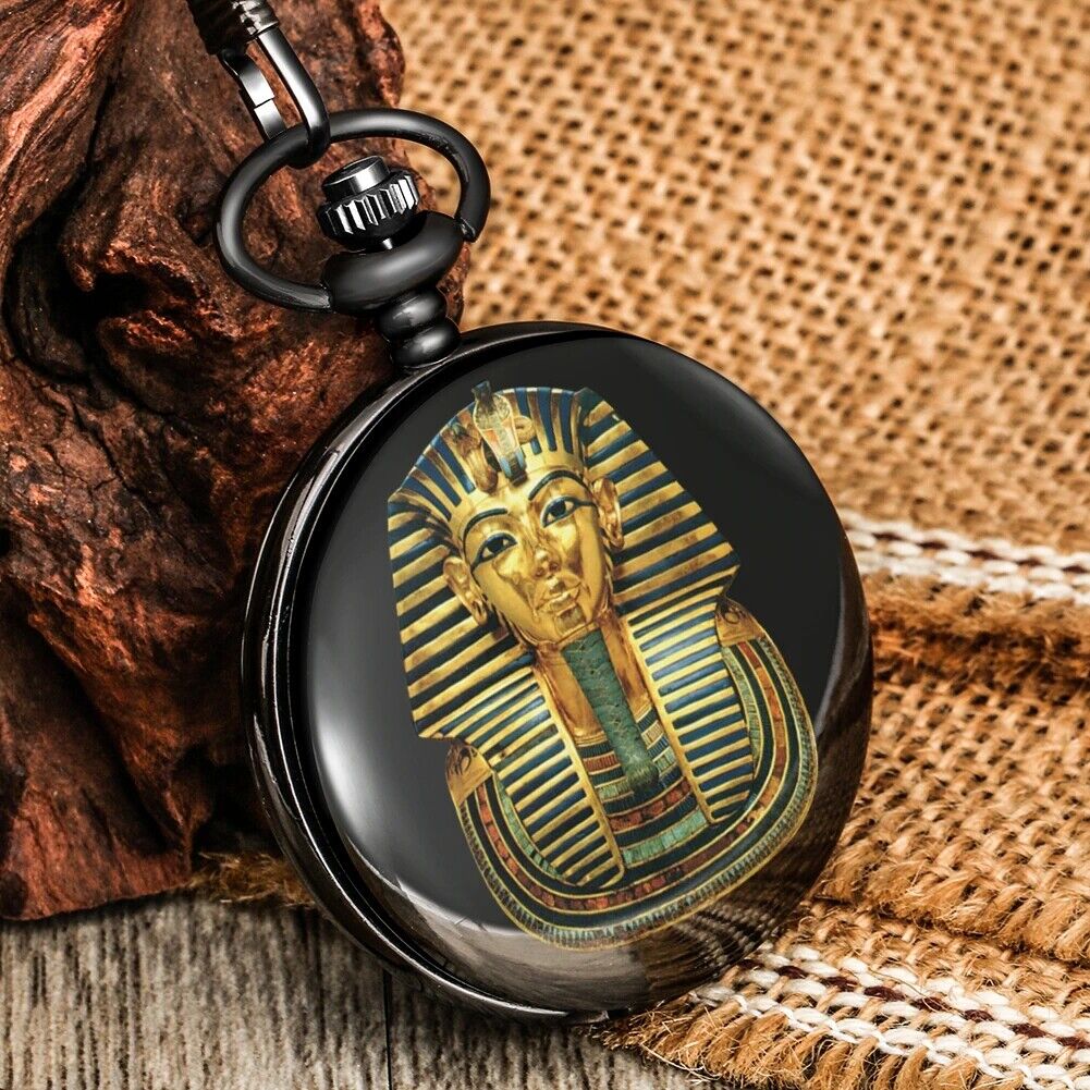 Mens Pocket Watch King Tut Pharaoh Tutankhamen 18th Dynasty Ruled 1332 – 1323 BC