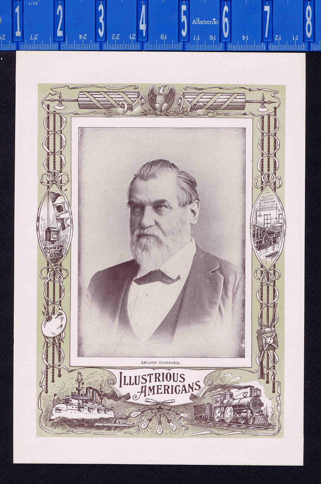 Leland Stanford,  Governor California, Central Pacific Railroad -1896 Print
