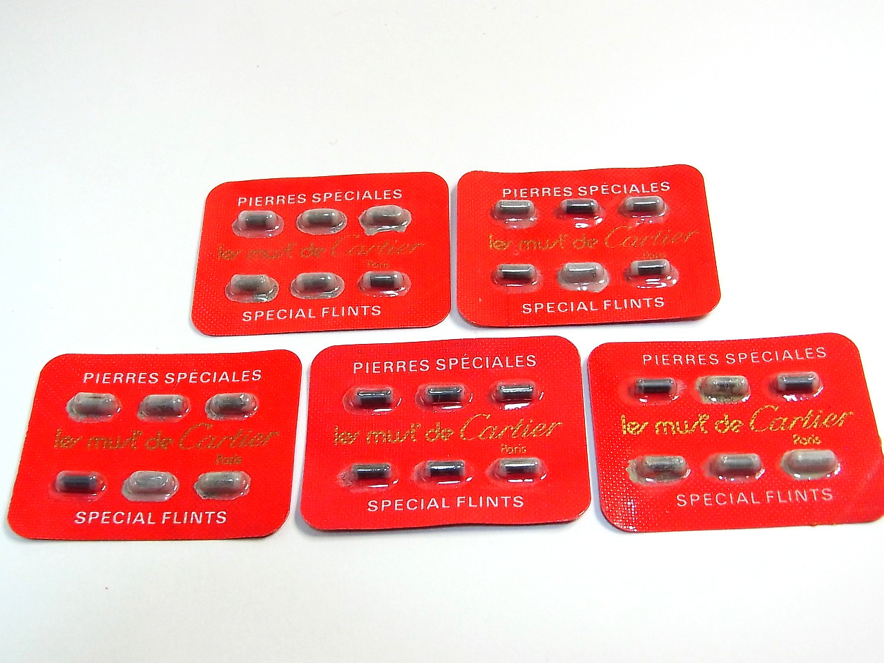 Cartier Genuine Original Gas Lighter Flints Set of 30 (5 Packs) New a