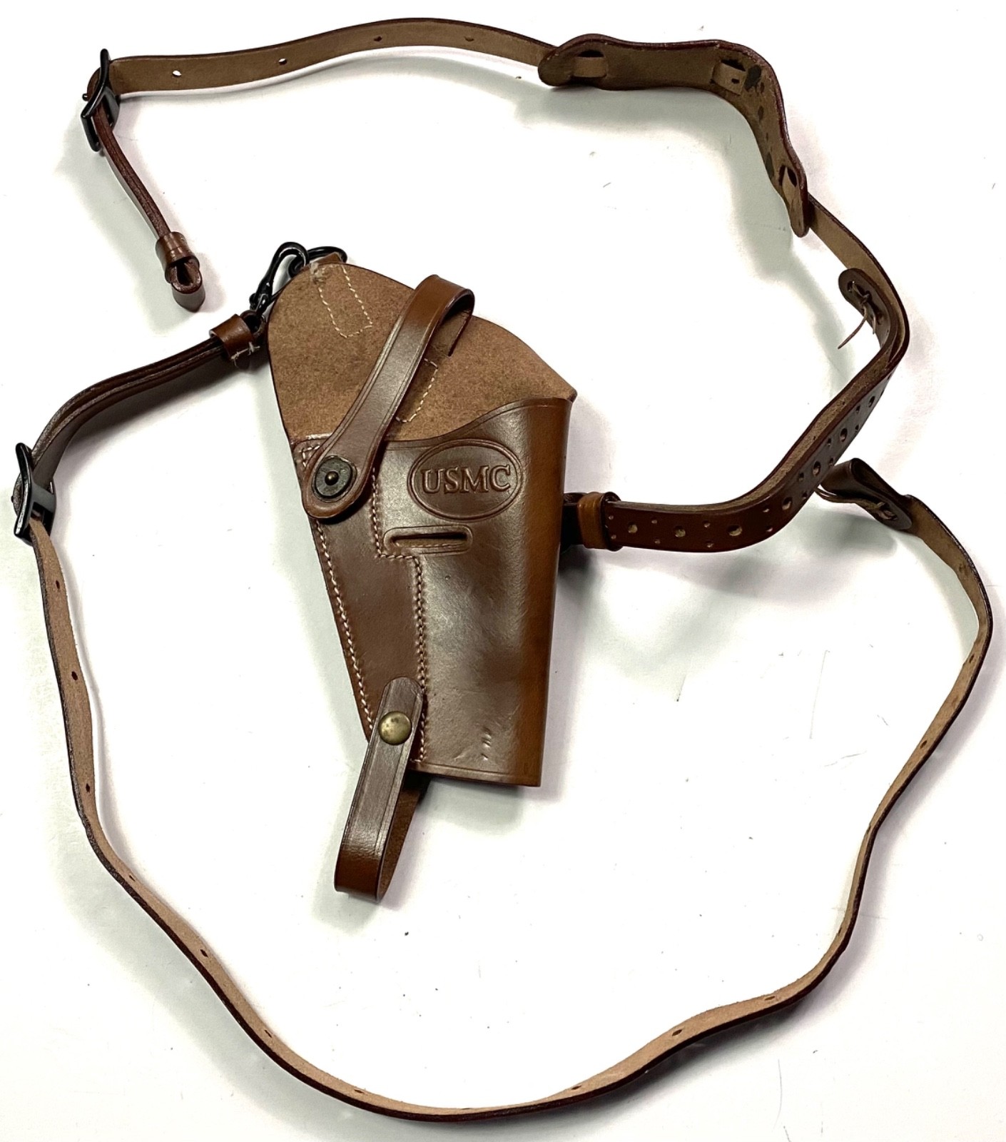 WWII US USMC MARINE .45 PISTOL M7 SHOULDER HOLSTER- BROWN, \