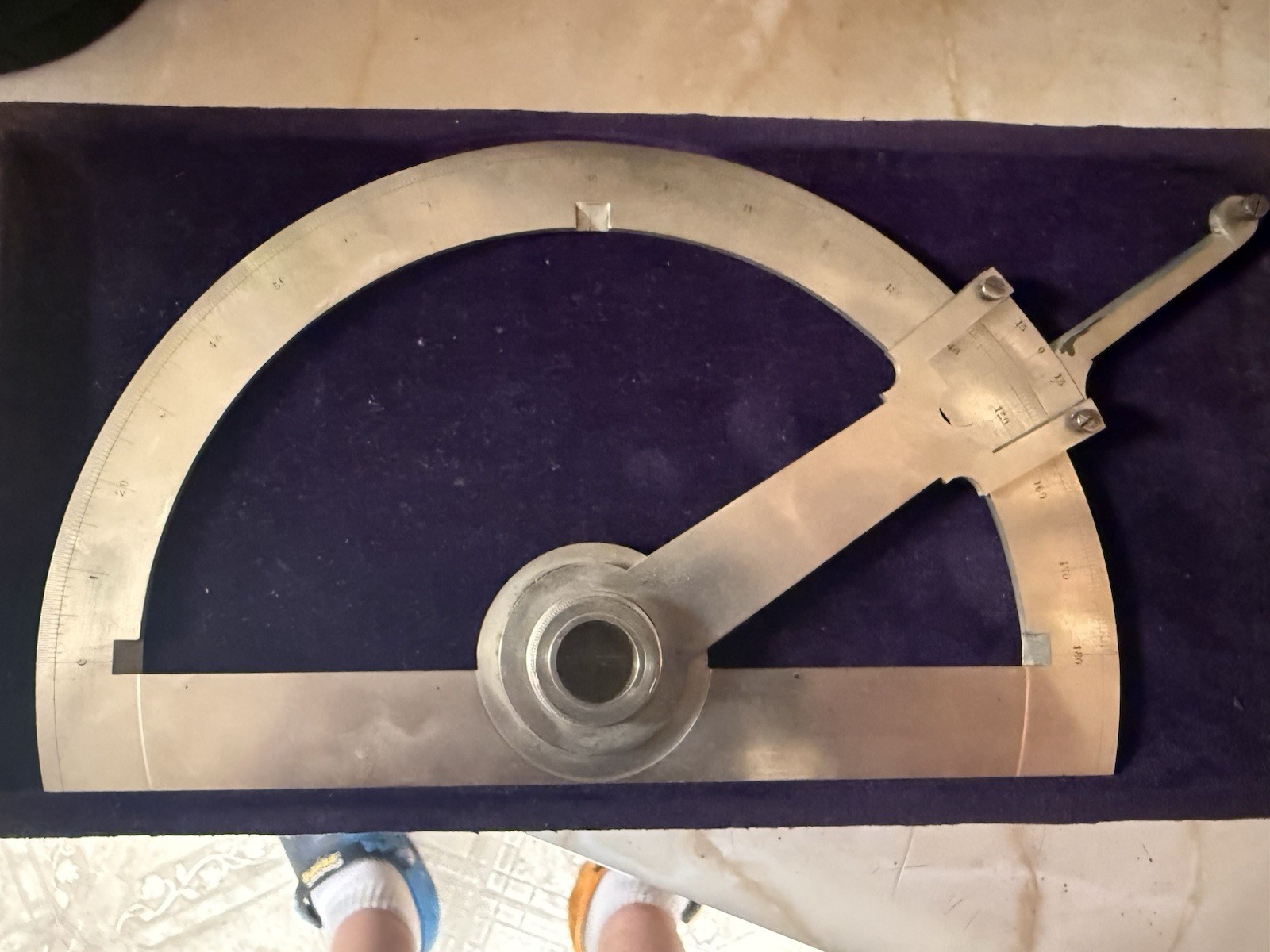 VINTAGE Mid To Late 19th Century PROTRACTOR WITH ORIGINAL CASE
