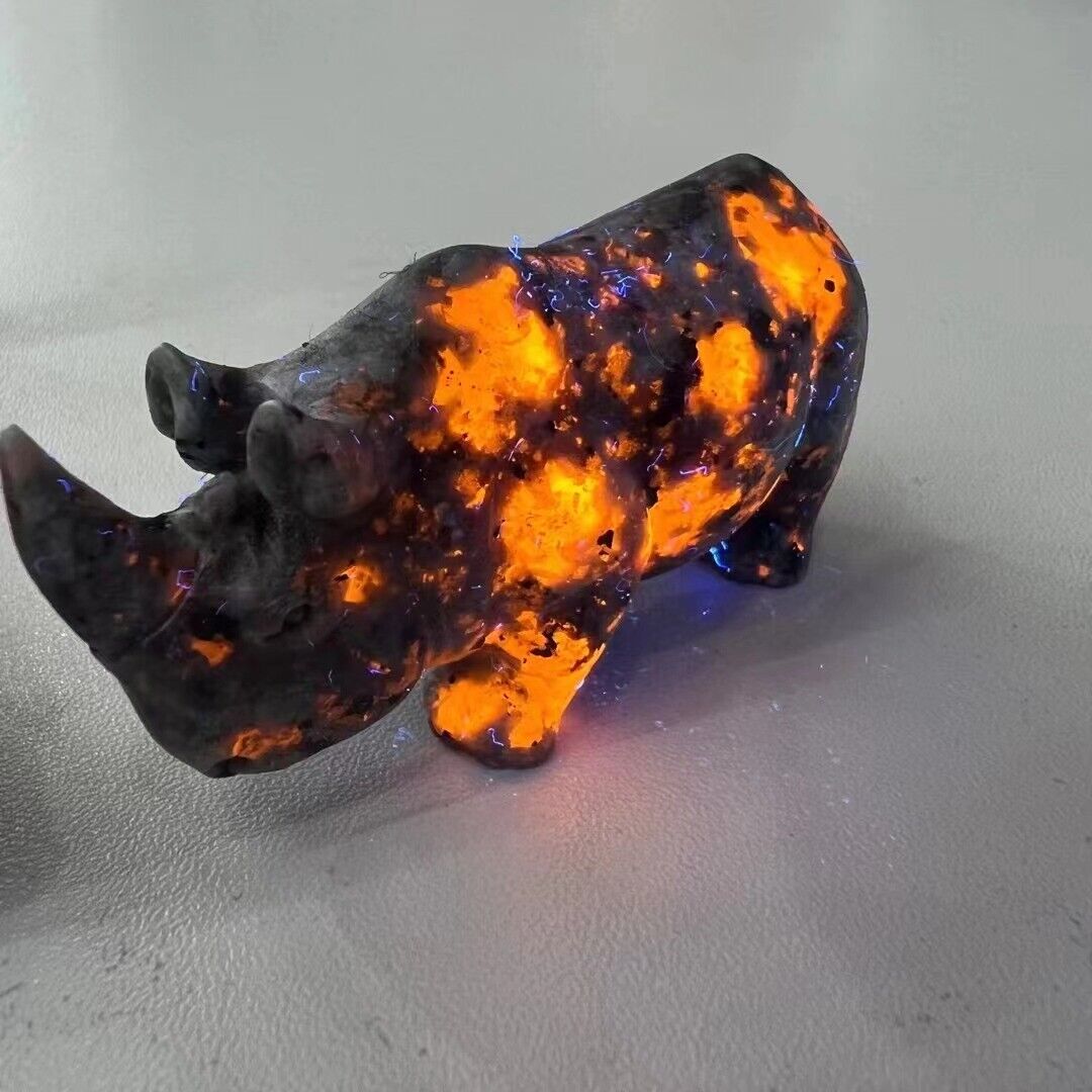 2‘’ Natural Flame stone rhino Carved quartz Crystal Healing random 1pc