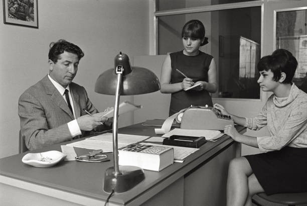 An industrial inspecting business budget two secretaries A radio m- Old Photo