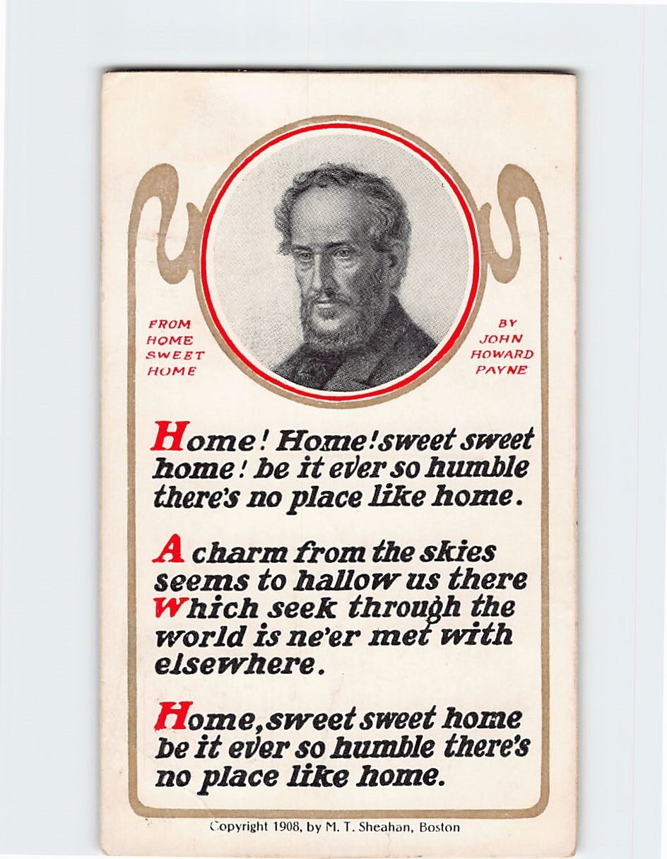 Postcard Greeting Card with Poem with Art Print John Payne Picture