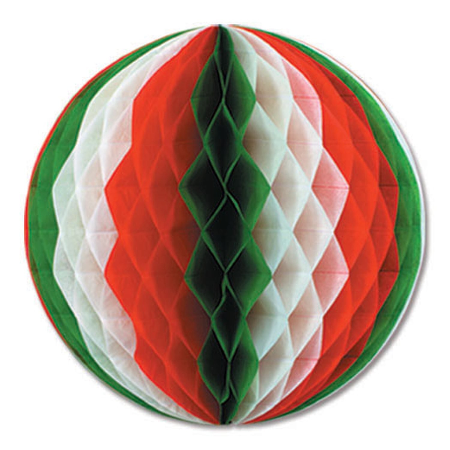 Beistle Pkgd Tissue Ball (red, white, green) Party Accessory (1 count) (1/Pkg)