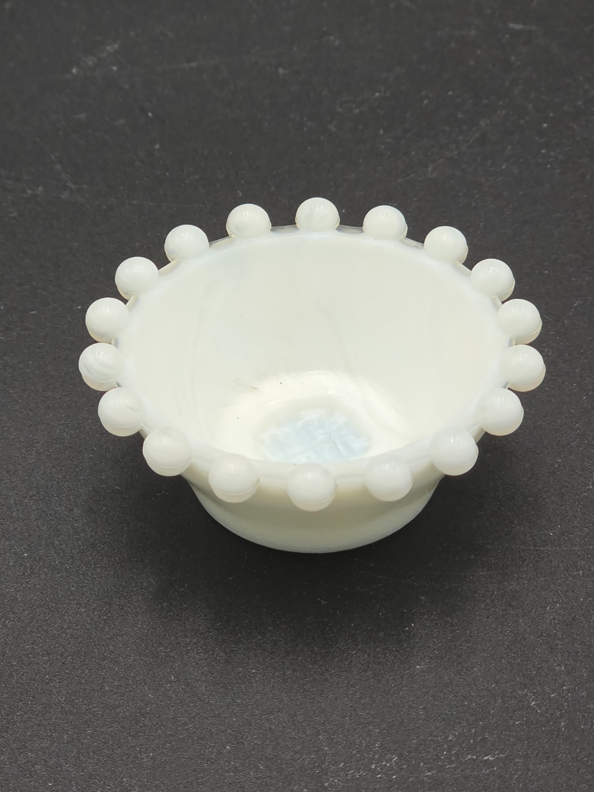 Boyd Imperial Candlewick Nut Dish /Open Salt Cellar Milk Glass